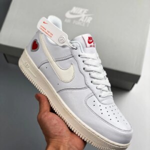 Nike Air Force 1 Valentines Day White Sail-University Red For Sale