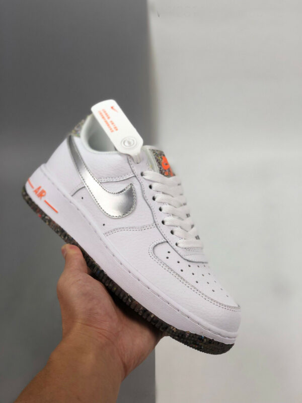 Nike Air Force 1 Crater White Metallic Silver-Laser Orange For Sale