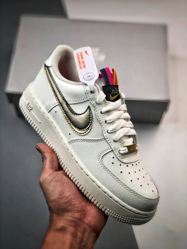 Nike Air Force 1 LV8 Double Swoosh Silver Gold DH9595-001 For Sale