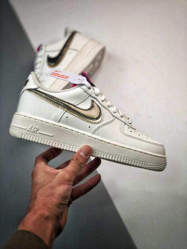 Nike Air Force 1 LV8 Double Swoosh Silver Gold DH9595-001 For Sale