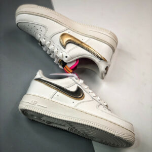 Nike Air Force 1 LV8 Double Swoosh Silver Gold DH9595-001 For Sale