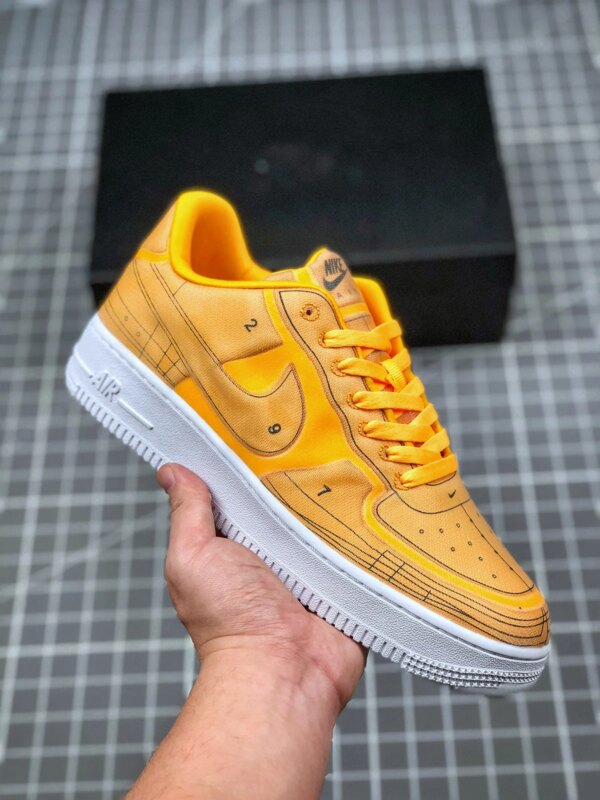 Nike Air Force 1 LX Blueprint Laser Orange Black-White For Sale