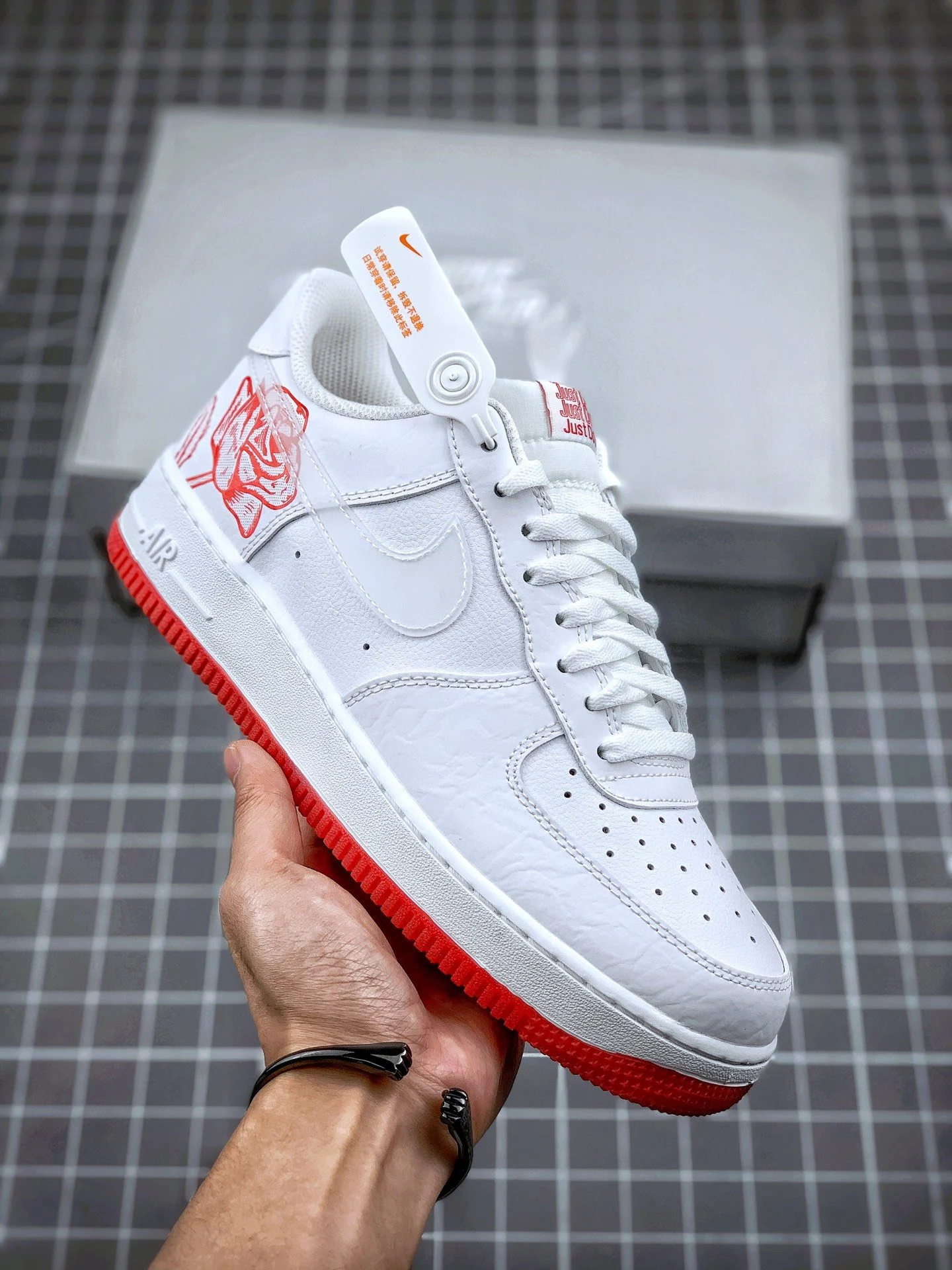 Nike Air Force 1 Low Rose White University Red For Sale