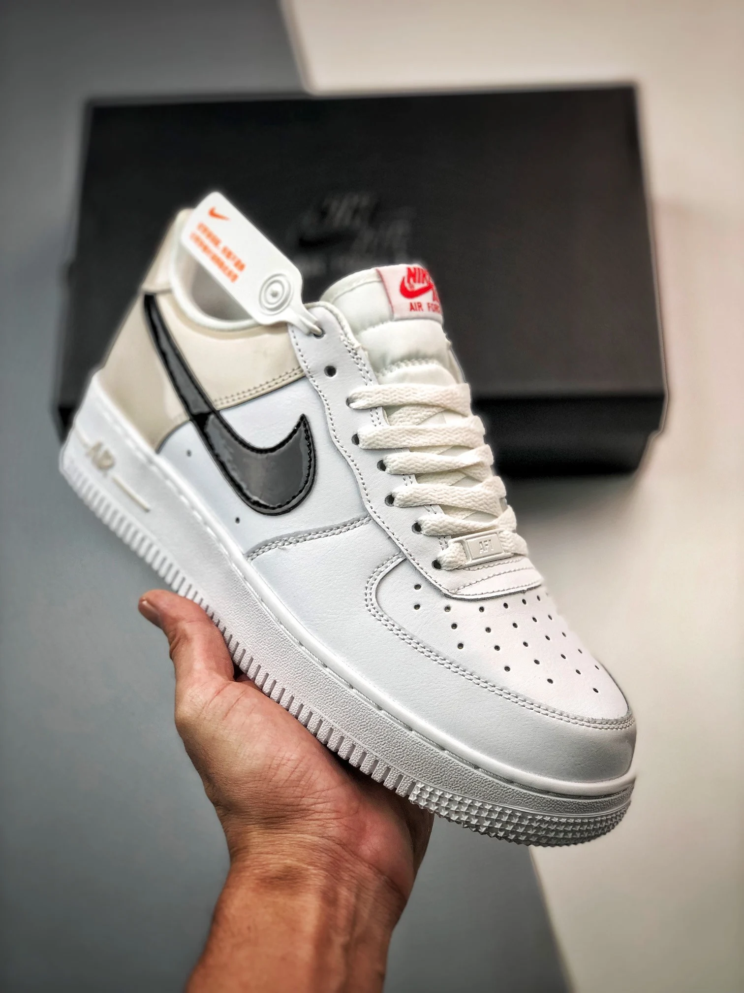 Nike Air Force 1 Low Patent Swoosh Light Iron Ore DQ7570-001 For Sale