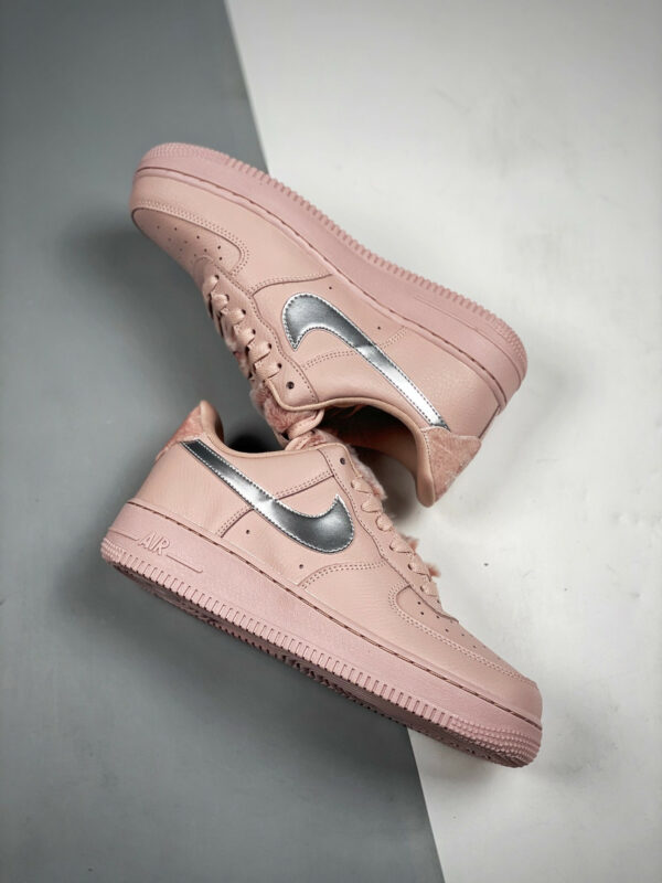 Nike Air Force 1 Pink Sherpa Silver DO6724-601 For Sale