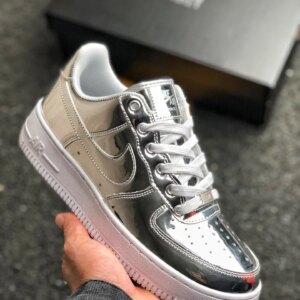 Nike Air Force 1 SP Liquid Silver Chrome Metallic Silver White For Sale