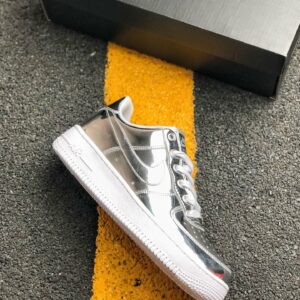 Nike Air Force 1 SP Liquid Silver Chrome Metallic Silver White For Sale