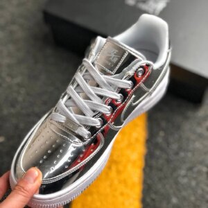 Nike Air Force 1 SP Liquid Silver Chrome Metallic Silver White For Sale