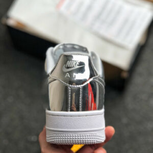 Nike Air Force 1 SP Liquid Silver Chrome Metallic Silver White For Sale