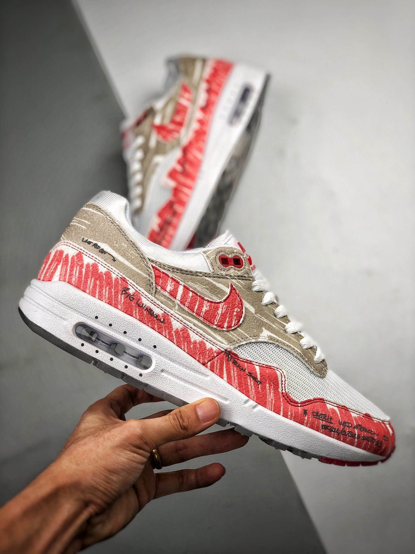 Nike Air Max 1 Sketch To Shelf White University Red On Sale