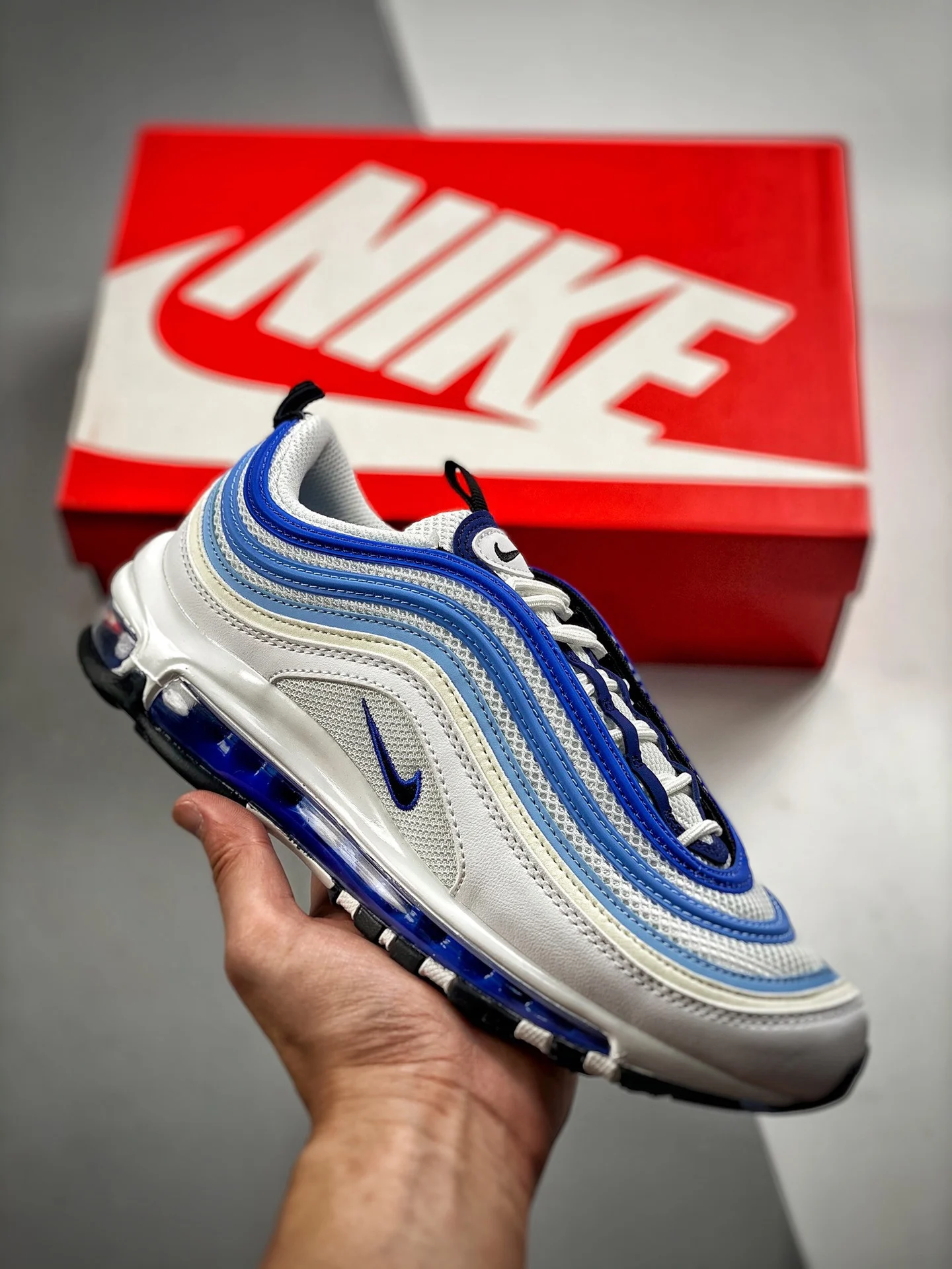 Nike Air Max 97 Blueberry White Blue-Black DO8900-100 For Sale