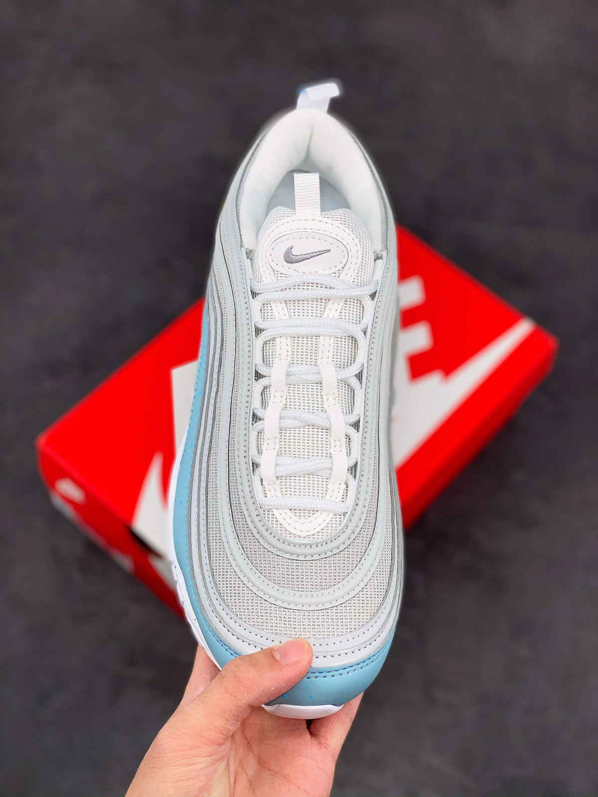 Nike Air Max 97 White Blue Grey For Sale