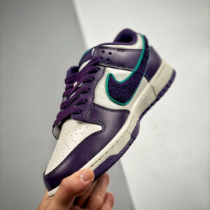 Nike Dunk Low Chenille Swoosh Sail Grand Purple-Green DQ7683-100 For Sale