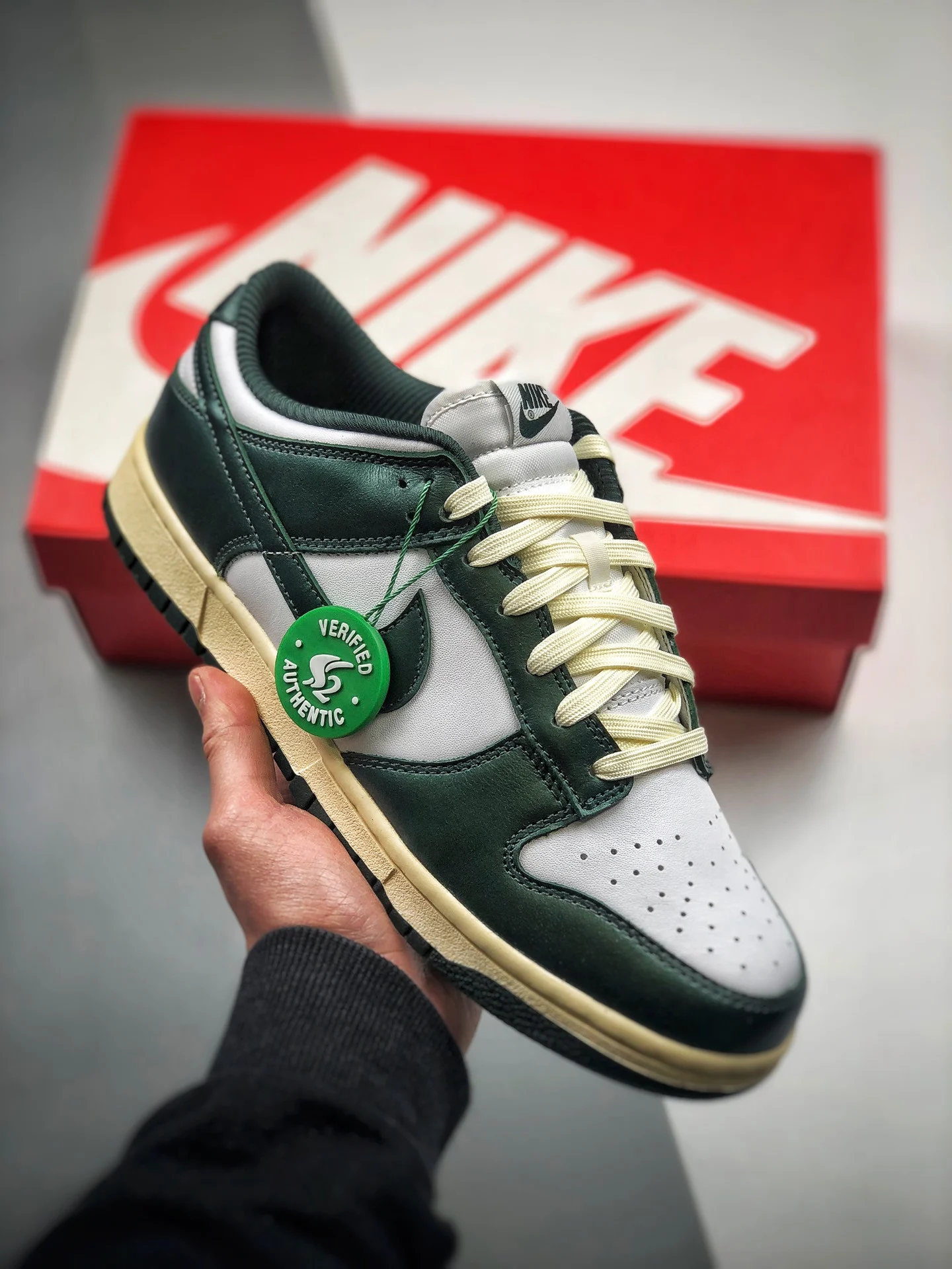 Nike Dunk Low Vintage Green White Pro Green DQ8580-100 For Sale