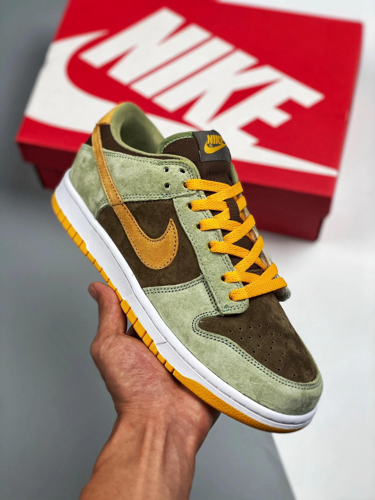 Nike Dunk Low Dusty Olive Pro Gold DH5360-300 For Sale