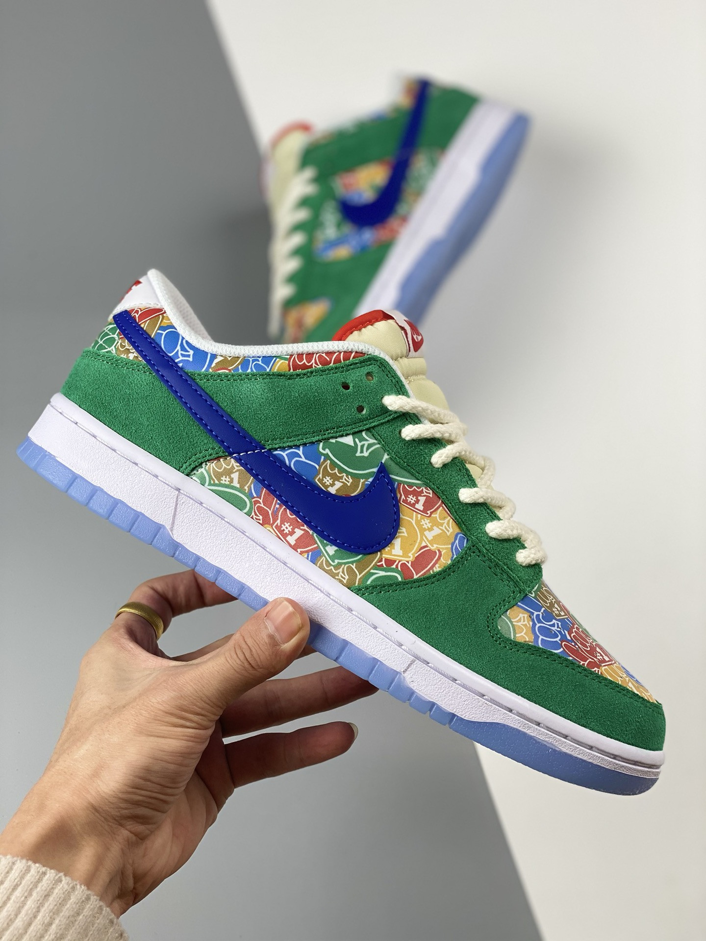 Nike Dunk Low Foam Finger Stadium Green Old Royal-White-University Red For Sale