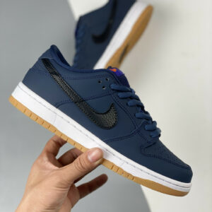 Nike SB Dunk Low Pro ISO Midnight Navy White-Gum CW7463-401 For Sale