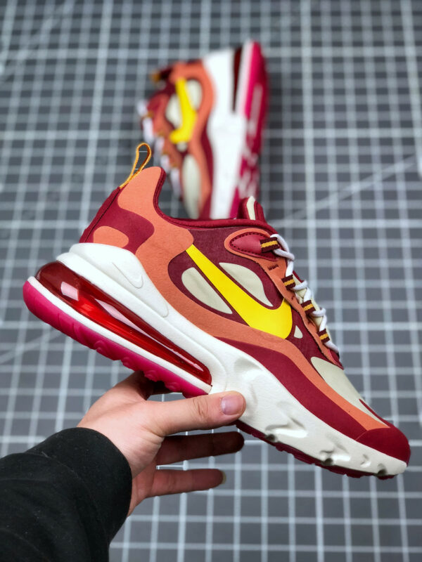 Nike WMNS Air Max 270 React Wine RedGold-White For Sale