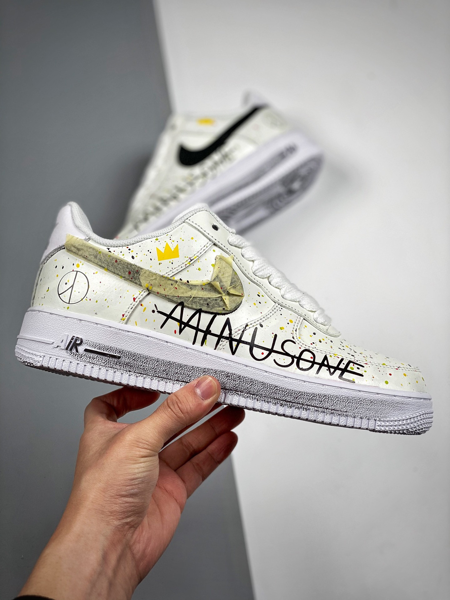 PEACEMINUSONE x Nike Air Force 1 Custom White Black For Sale