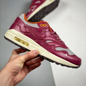 Patta x Nike Air Max 1 Metallic Silver Night Maroon For Sale