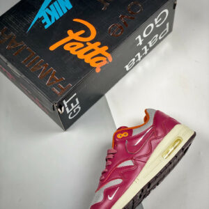 Patta x Nike Air Max 1 Metallic Silver Night Maroon For Sale