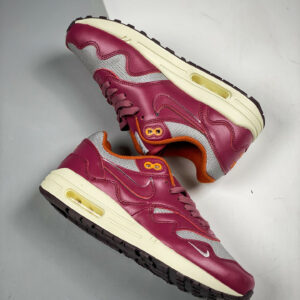 Patta x Nike Air Max 1 Metallic Silver Night Maroon For Sale