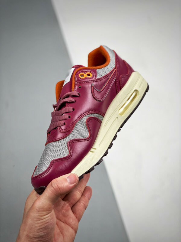 Patta x Nike Air Max 1 Metallic Silver Night Maroon For Sale