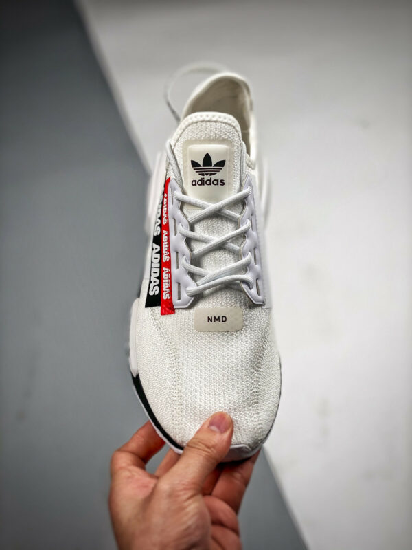 Adidas NMD R1 V2 Overbranded White Black Scarlet H02537 For Sale