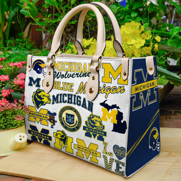 Michigan Wolverines Women Leather Hand Bag