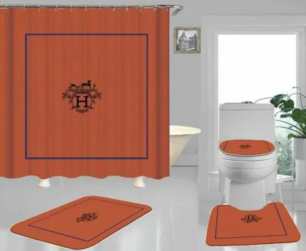 Hermes Paris Orange Bathroom Set Hypebeast Luxury Fashion Brand Home Decor Bath Mat