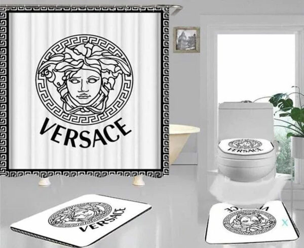 Gianni Versace White Bathroom Set Hypebeast Home Decor Bath Mat Luxury Fashion Brand