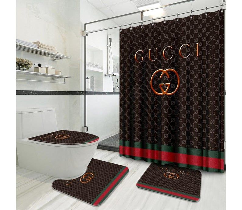 Gucci Retro Bathroom Set Hypebeast Bath Mat Home Decor Luxury Fashion Brand