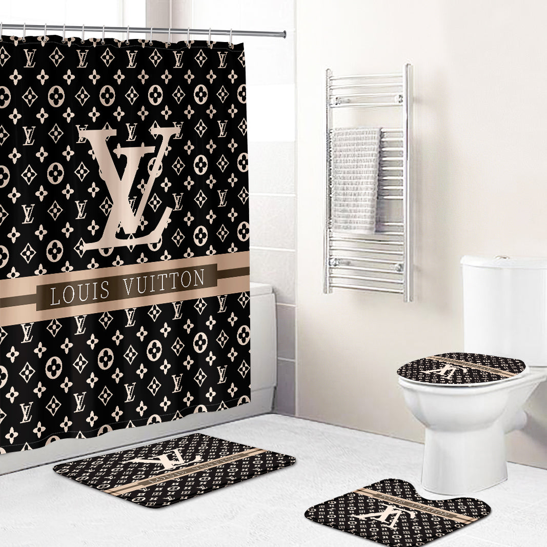 Louis Vuitton Lv Monogram Bathroom Set Hypebeast Bath Mat Luxury Fashion Brand Home Decor