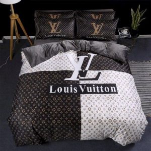 Louis Vuitton Customized Logo Brand Bedding Set Bedspread Luxury Home Decor Bedroom