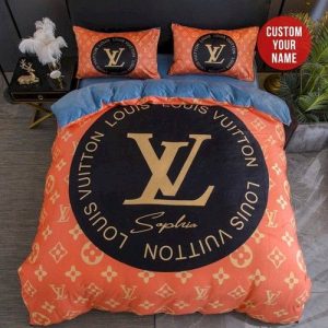 Louis Vuitton Customized Logo Brand Bedding Set Home Decor Bedroom Luxury Bedspread