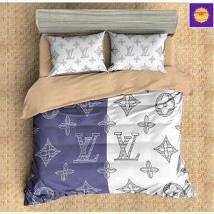 Louis Vuitton Customized Logo Brand Bedding Set Bedspread Bedroom Home Decor Luxury