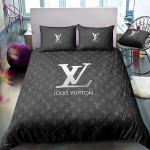 Louis Vuitton Customized Logo Brand Bedding Set Luxury Bedspread Bedroom Home Decor