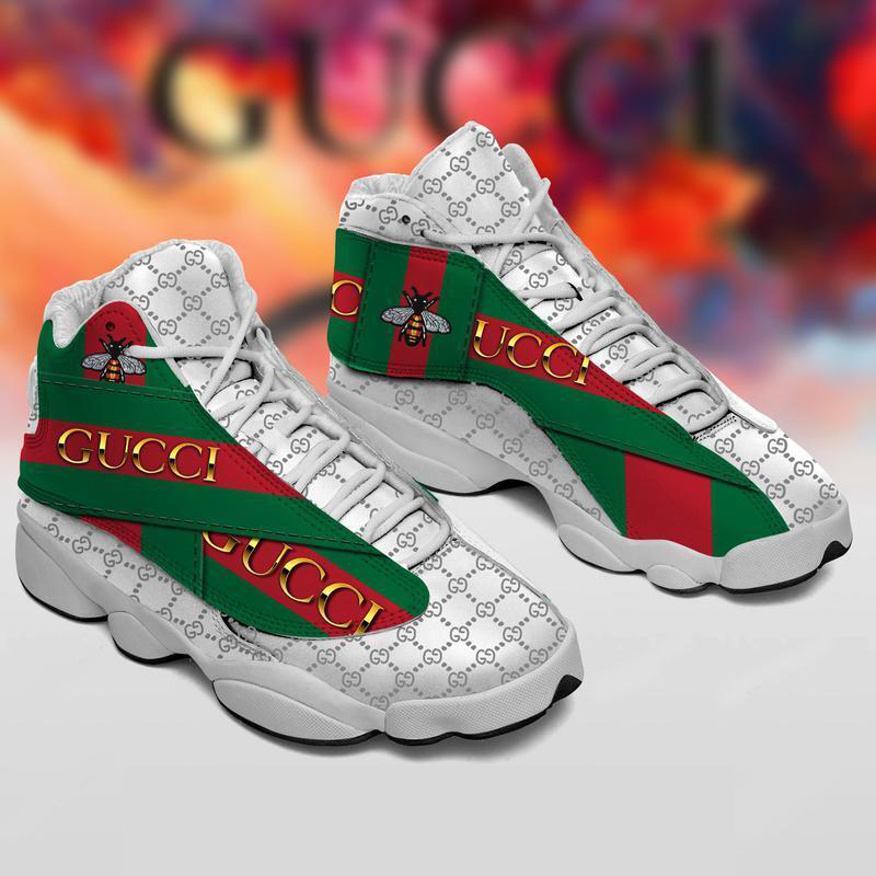 Gucci Stripe Color Bee Air Jordan 13 Fashion Trending Sneakers Shoes Luxury