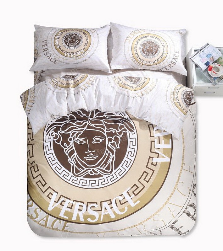 Versace Logo Brand Bedding Set Luxury Bedroom Bedspread Home Decor