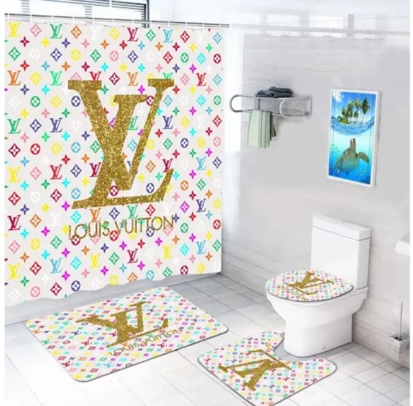 Louis Vuitton Bathroom Set Home Decor Hypebeast Bath Mat Luxury Fashion Brand