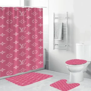 Louis Vuitton Lv Louis Vuitton Monogram In Sand Pink Bathroom Set Hypebeast Luxury Fashion Brand Bath Mat Home Decor