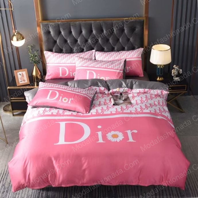 Christian Dior Logo Brand Bedding Set Home Decor Bedroom Luxury Bedspread