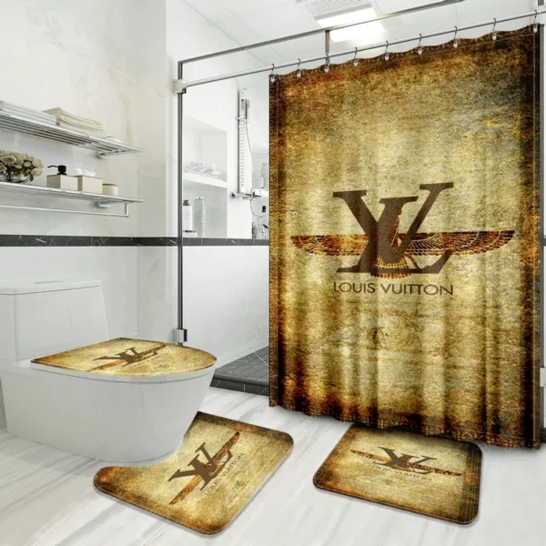 Louis Vuitton Lv Louis Vuitton Bathroom Set Hypebeast Home Decor Bath Mat Luxury Fashion Brand