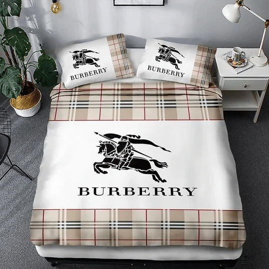 Burberry Logo Brand Bedding Set Bedroom Luxury Home Decor Bedspread