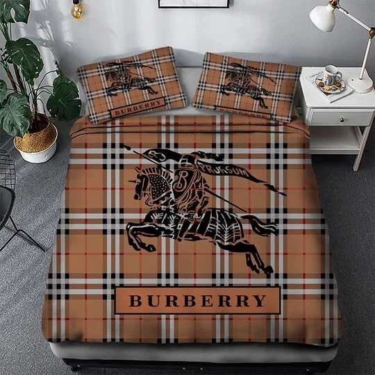 Burberry Logo Brand Bedding Set Bedspread Luxury Bedroom Home Decor