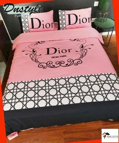 Dior Logo Brand Bedding Set Bedspread Home Decor Luxury Bedroom