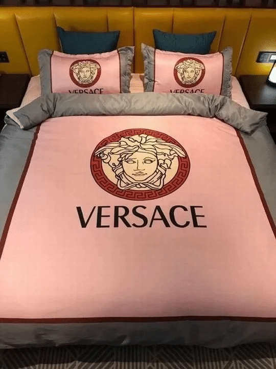 Versace Logo Brand Bedding Set Bedspread Luxury Bedroom Home Decor