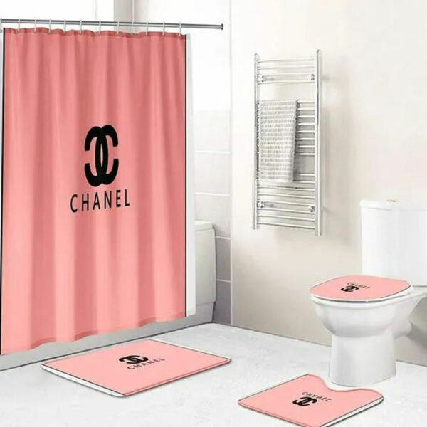 Chanel Salmon Bathroom Set Luxury Fashion Brand Bath Mat Home Decor Hypebeast