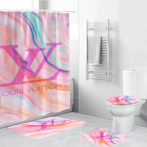 Louis Vuitton Lv Abstract Bathroom Set Home Decor Hypebeast Luxury Fashion Brand Bath Mat