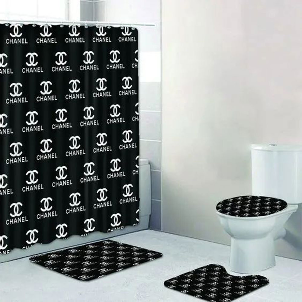 Chanel Black Bathroom Set Hypebeast Luxury Fashion Brand Home Decor Bath Mat